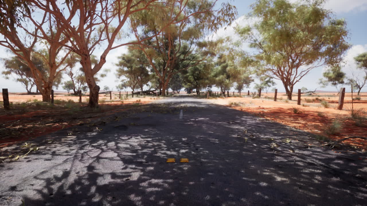 오스트레일리아 외의 길고  비어 있는 도로