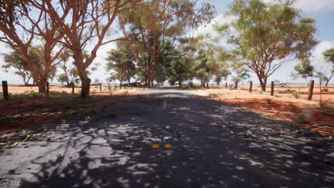 long and empty road in the australian outback