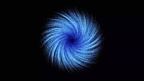 Visual-effects,-VFX,-yellow-particle-spiral-on-black-background-3D-animation