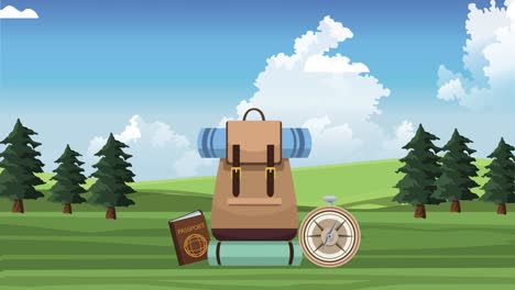 world tourism icons in the forest