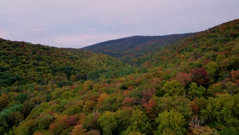 beautiful aerial drone video footage of the appalachian mountains in the usa during fall