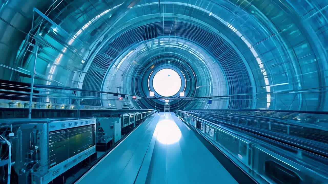 에스컬레이터가 있는 미래의 터널