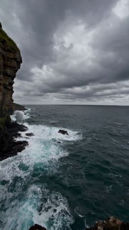 dramatic coastal scene with powerful waves