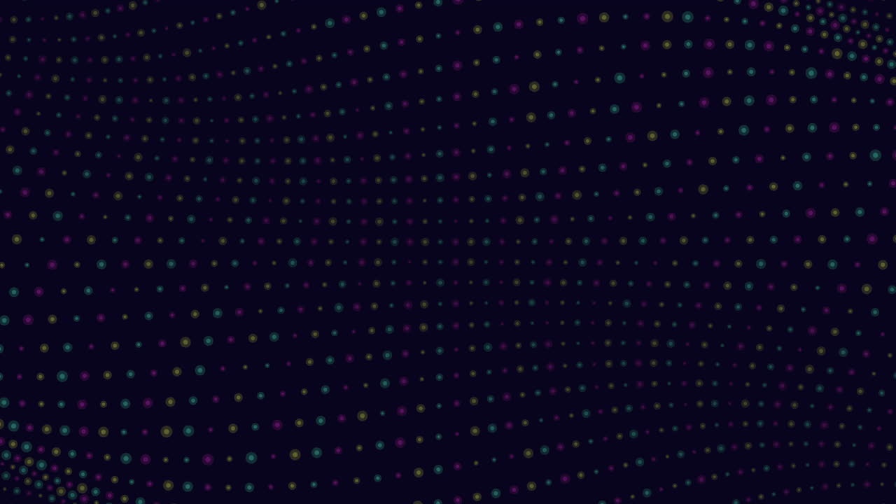 Abstract grid muted tones of blue, green, and purple on dark background