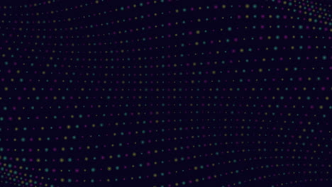 Abstract grid muted tones of blue, green, and purple on dark background