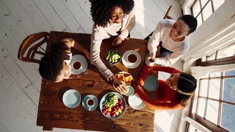 friends having a meal at a table