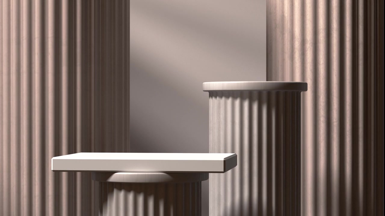 Minimalist Product Display Pedestals with Fluted Columns