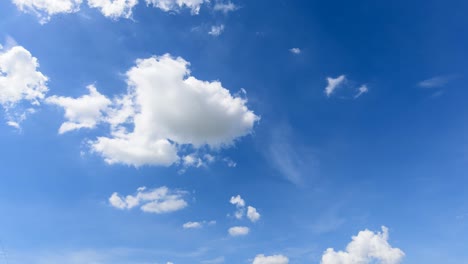 time lapse of white cloud disappear in the hot sun on blue sky