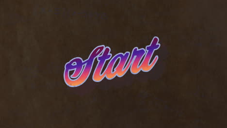 animación del banner de texto de inicio sobre un fondo oscuro con textura grunge cambiante