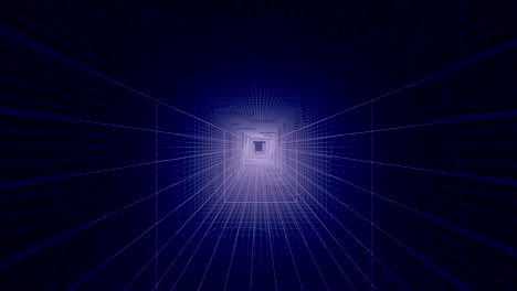 una animación que representa un túnel digital sin fin.