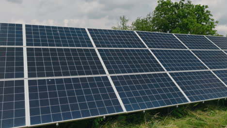 solar panel farm on a field