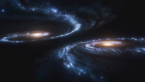 interacting spiral galaxies in deep space