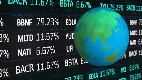 Globe-spinning-against-stock-market-data-processing