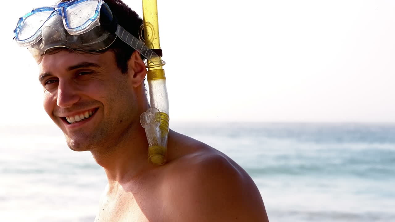 Man wearing snorkeling equipment