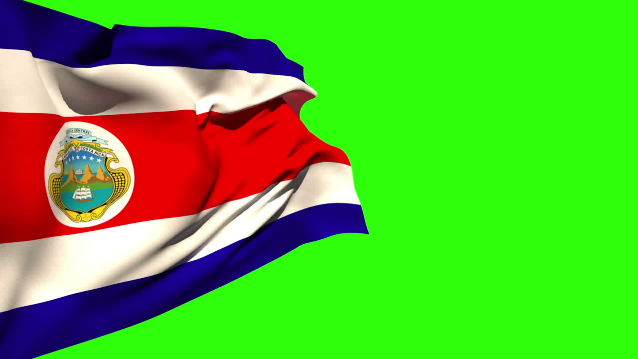 la gran bandera nacional de costa rica soplando