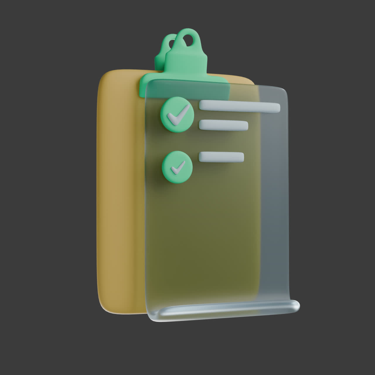 3D Checklist Icon