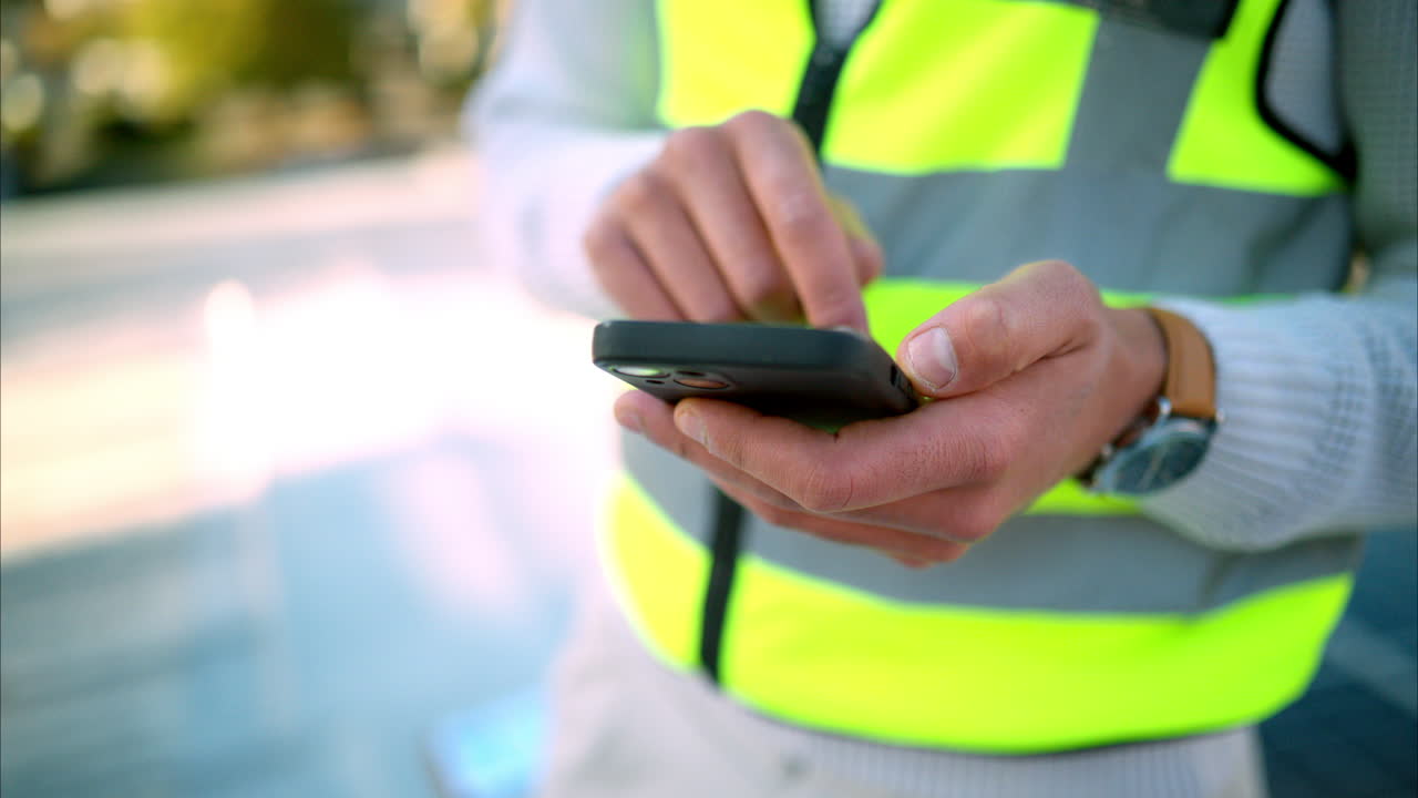 teléfono, manos y comunicación con un ingeniero