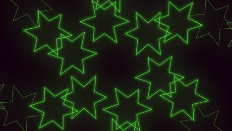 Patrón-Abstracto-De-Estrellas-Verdes-De-Neón-Y-Láser