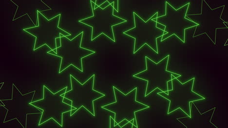 abstract neon and laser green stars pattern