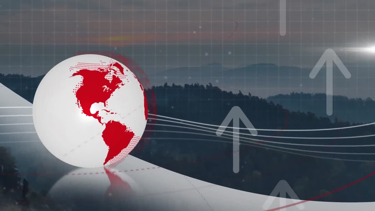 산을 가로지르는 연결망의 애니메이션