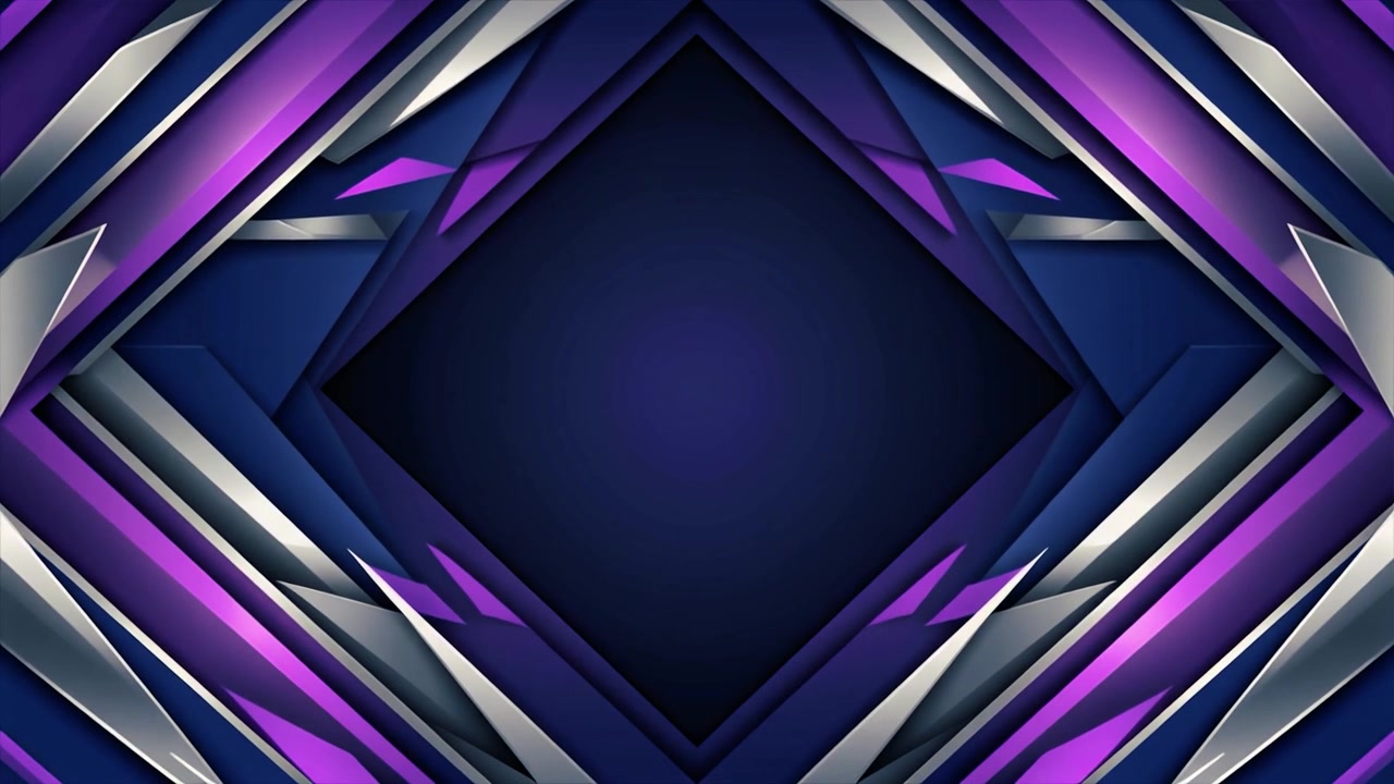 Dynamic Abstract Geometric Animation with Expanding Purple and Blue Layers
