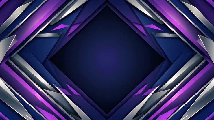 Dynamic Abstract Geometric Animation with Expanding Purple and Blue Layers
