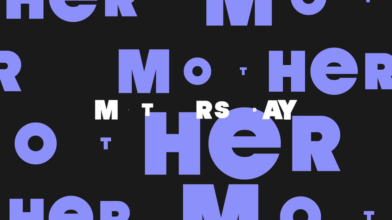 블랙 패션과 미니멀리즘 배경 2에 애니메이션 텍스트 어머니의 날