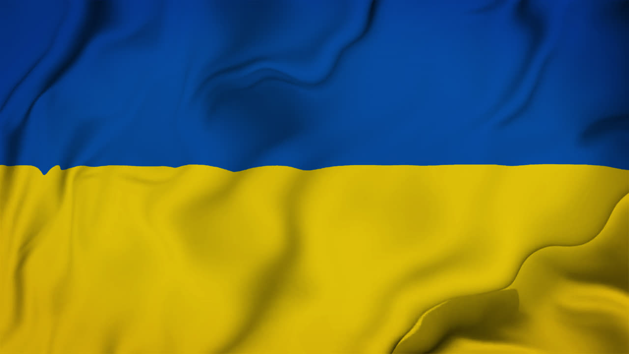 Bandiera Ucraina animata in 4K: Animazione della bandiera ucraina in loop continuo | Migliore animazione della bandiera ucraina per video