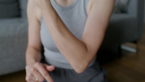 woman applying lotion