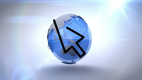 Rotating-blue-globe-with-animated-line-graph