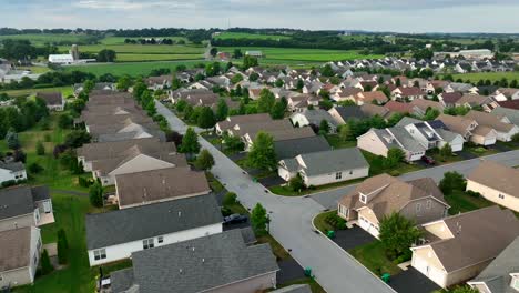 rural farmland developed into new housing community