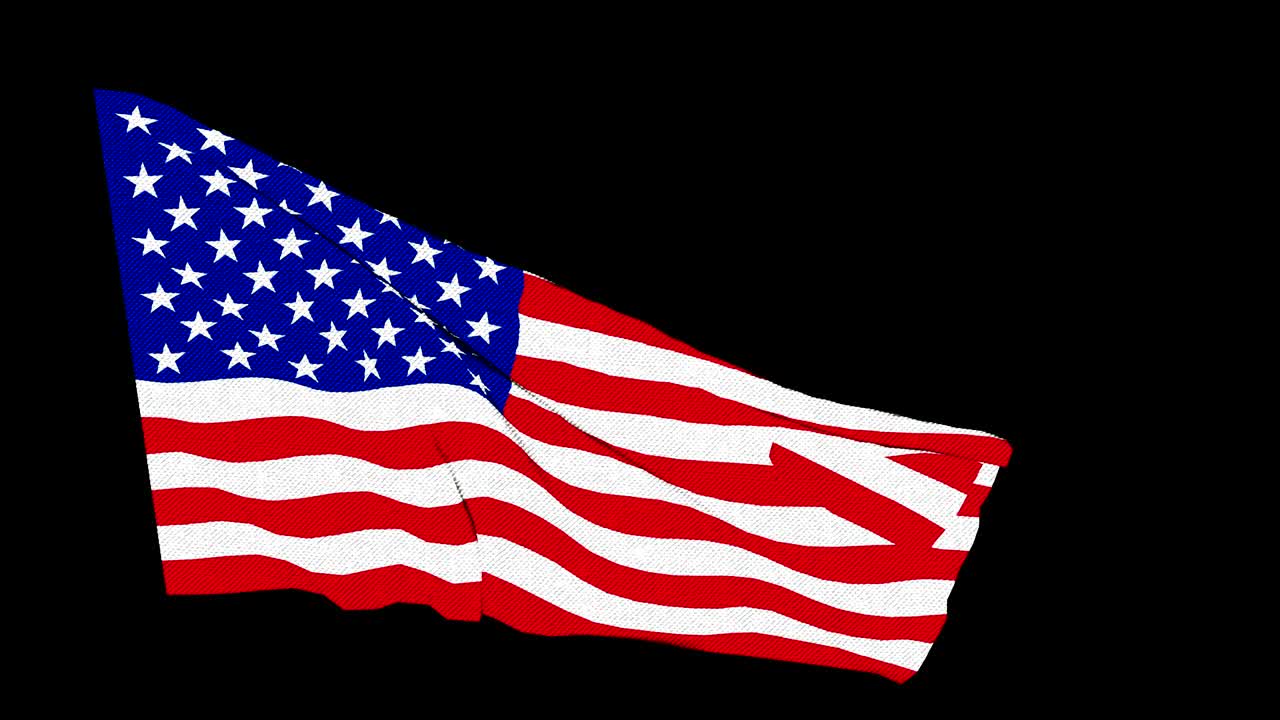 bandera estadounidense agitando lentamente en el fondo