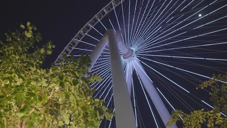 ain dubai, world's highest observation wheel at night, bluewaters island, low angle view