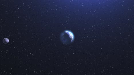 earth and moon in space