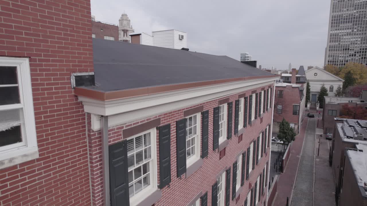 drone tiro de la ciudad de filadelfia y el viejo st.