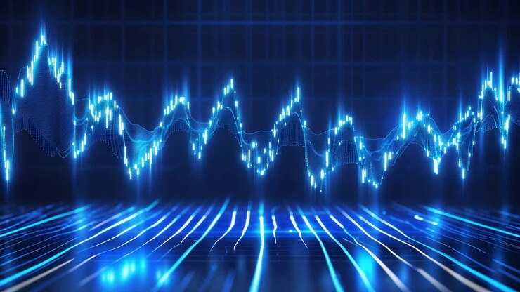 Digital Blue Waveform and Data Visualization
