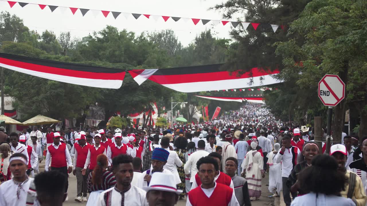 Large Crowd at Ethiopian Parade or Festival