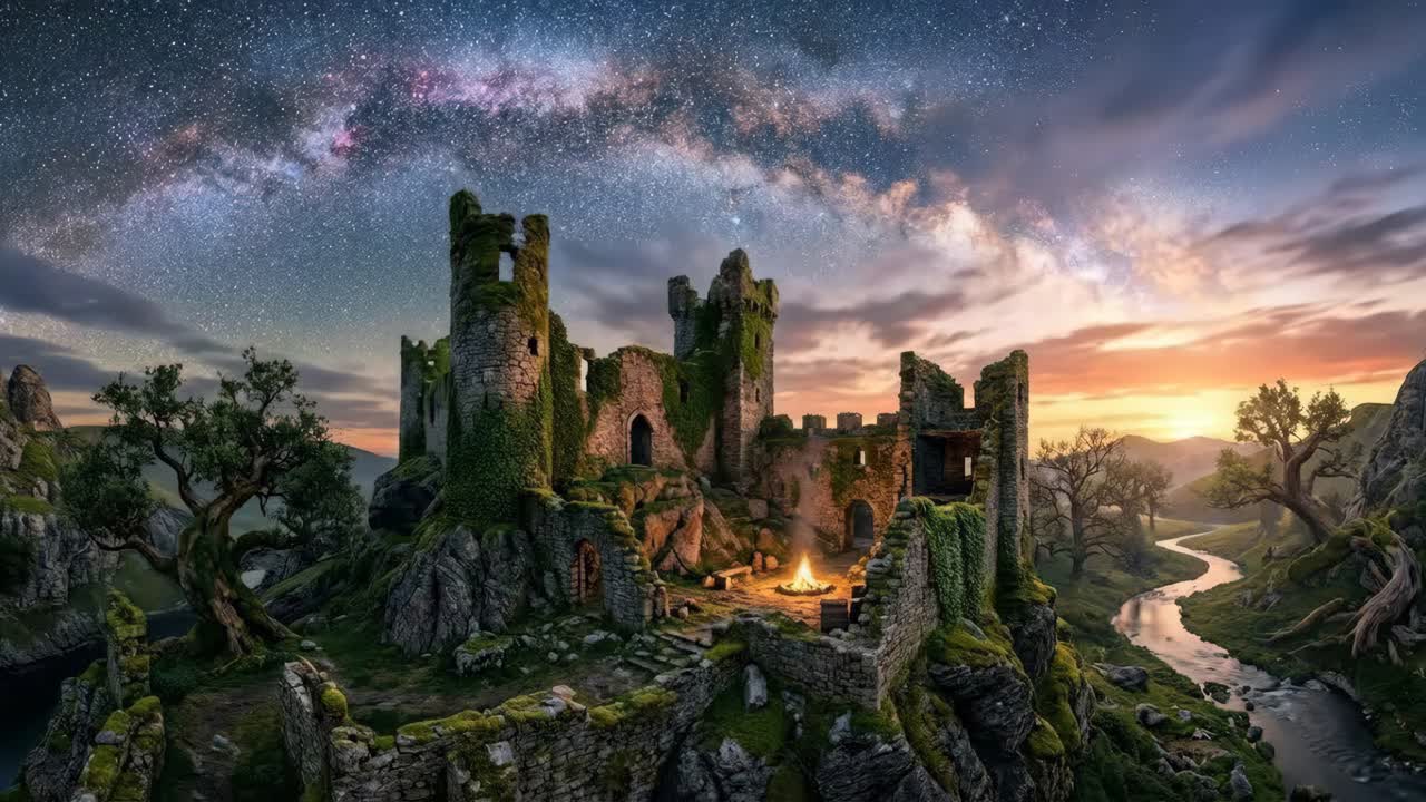 Ruins of an Ancient Castle Landscape