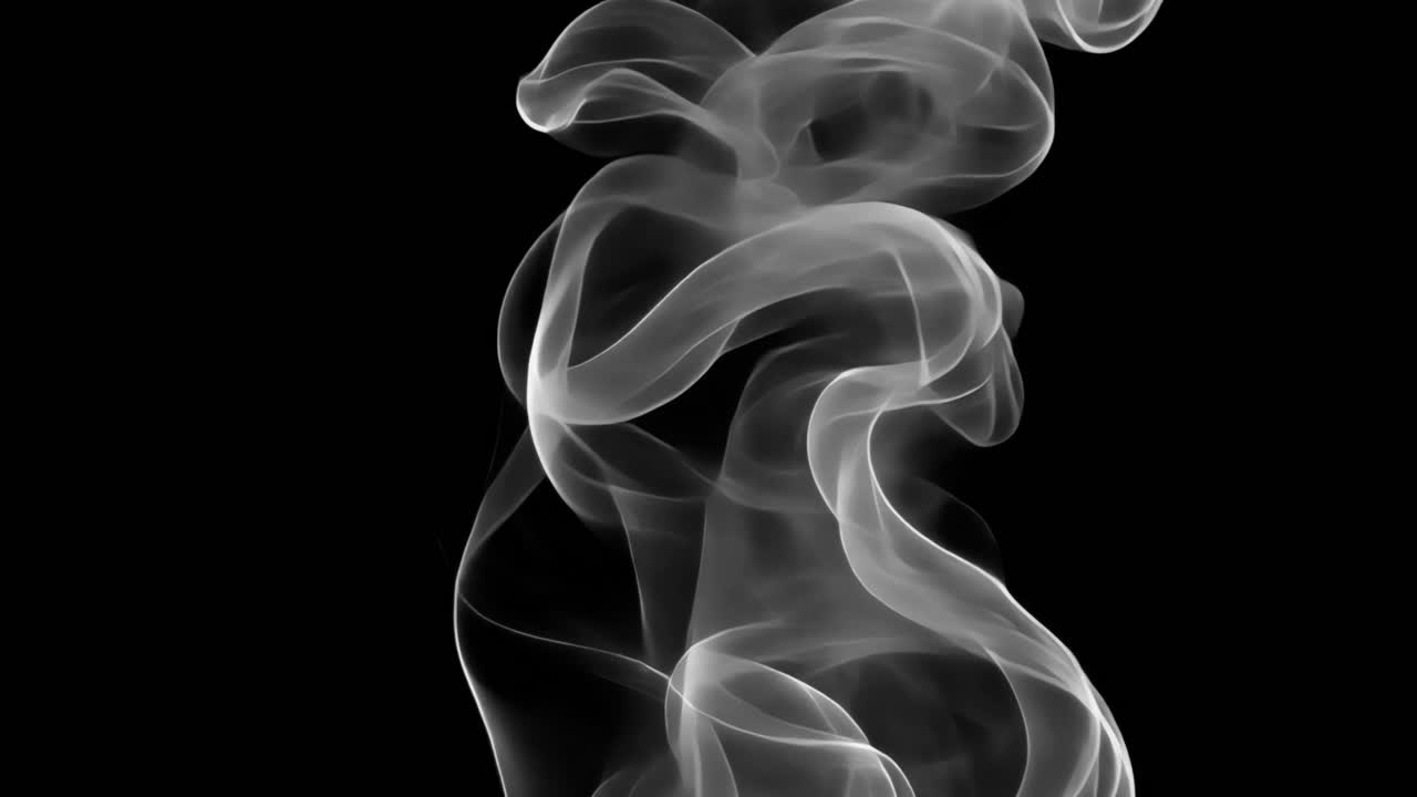 Abstract ethereal swirling smoke animated overlay, transparent 4K video, alpha channel, ProRes 4444