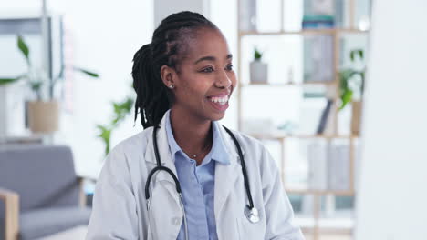 Black-woman,-medic-and-telehealth-video-call