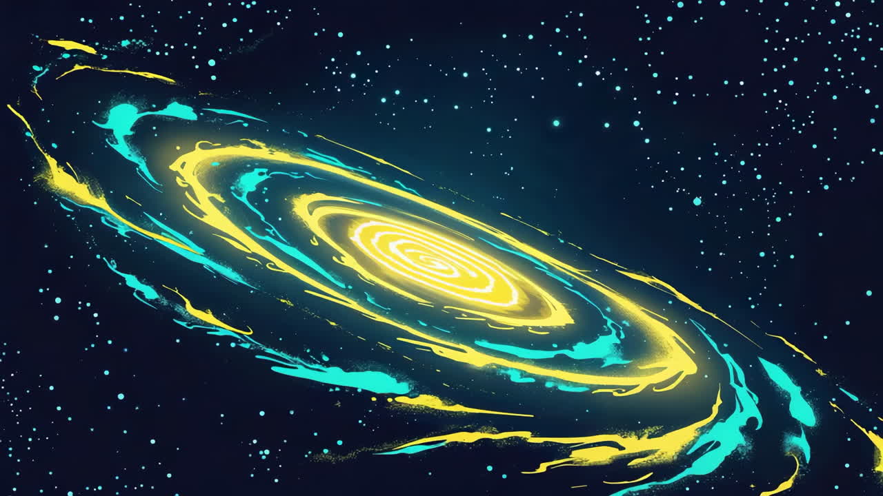 Vibrant Stylized Spiral Galaxy in Space