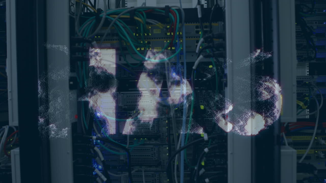 Animation of uah text over server room