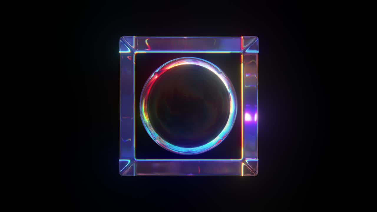 추상적인 유리 큐브 루프 애니메이션