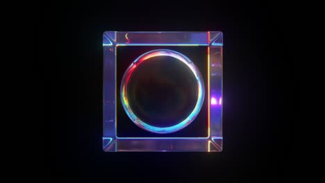 animación en bucle de cubo de vidrio abstracto