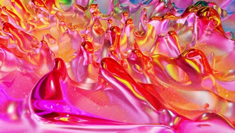 looped abstract background. beautiful iridescent wavy surface like surface of christmas toy, gradient color and flow waves on it. rainbow glossy and matt fluid. soft smooth animation.