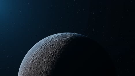 3D-Animation-of-the-Moon-dramatically-lit-in-space