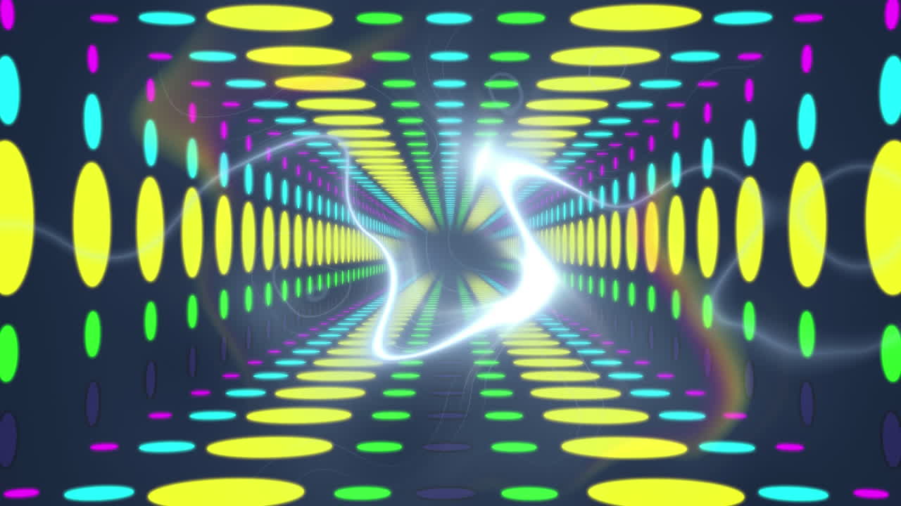 원 패턴과 연기 같은 빛