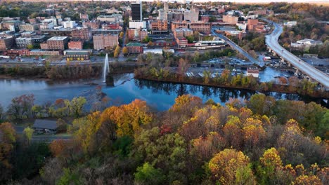 aerial establishing shot of lynchburg virginia