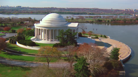 hermosa antena sobre el memorial de jefferson en washington dc 2