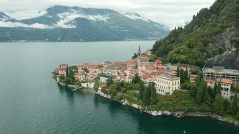 aerial: varenna is a comune on lake como in the province of lecco in the italian region of lombardy